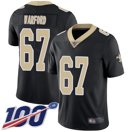 Men New Orleans Saints Limited Black Larry Warford Home Jersey NFL Football #67 100th Season Vapor Untouchable Jersey->new orleans saints->NFL Jersey